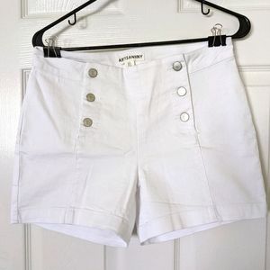 White sailor high waisted shorts